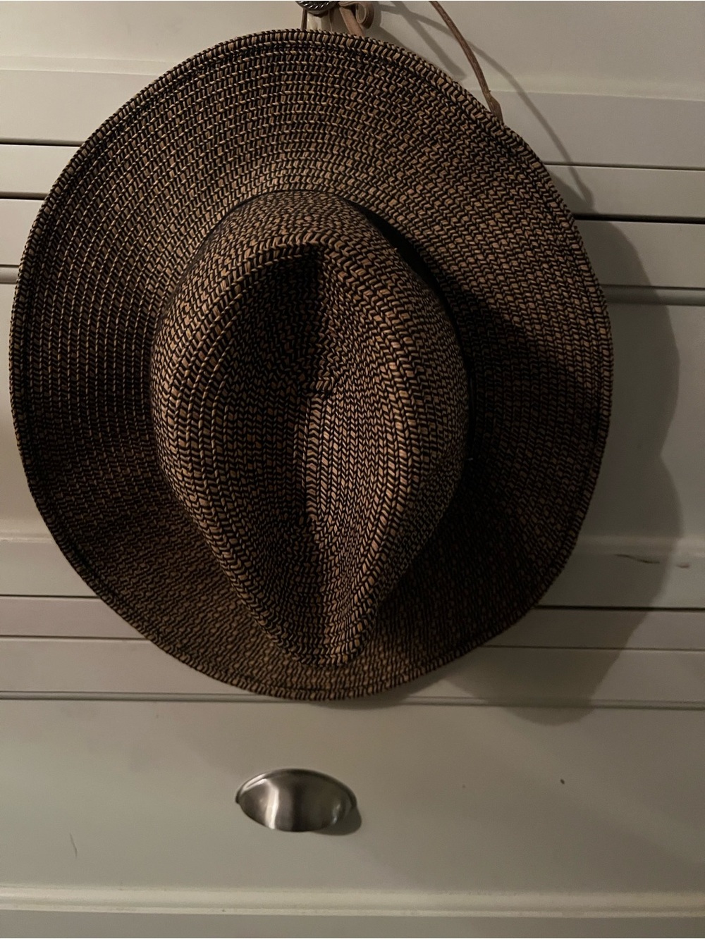 Classic Wide-Brim Woven Straw Sun Hat - Brown
